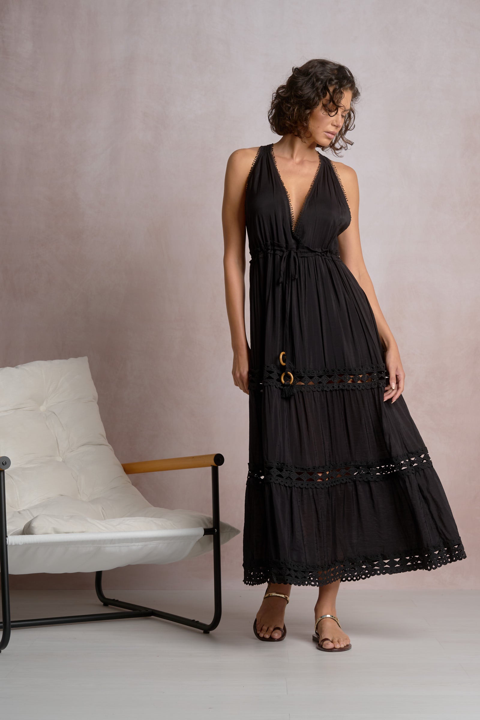 Black woven dress