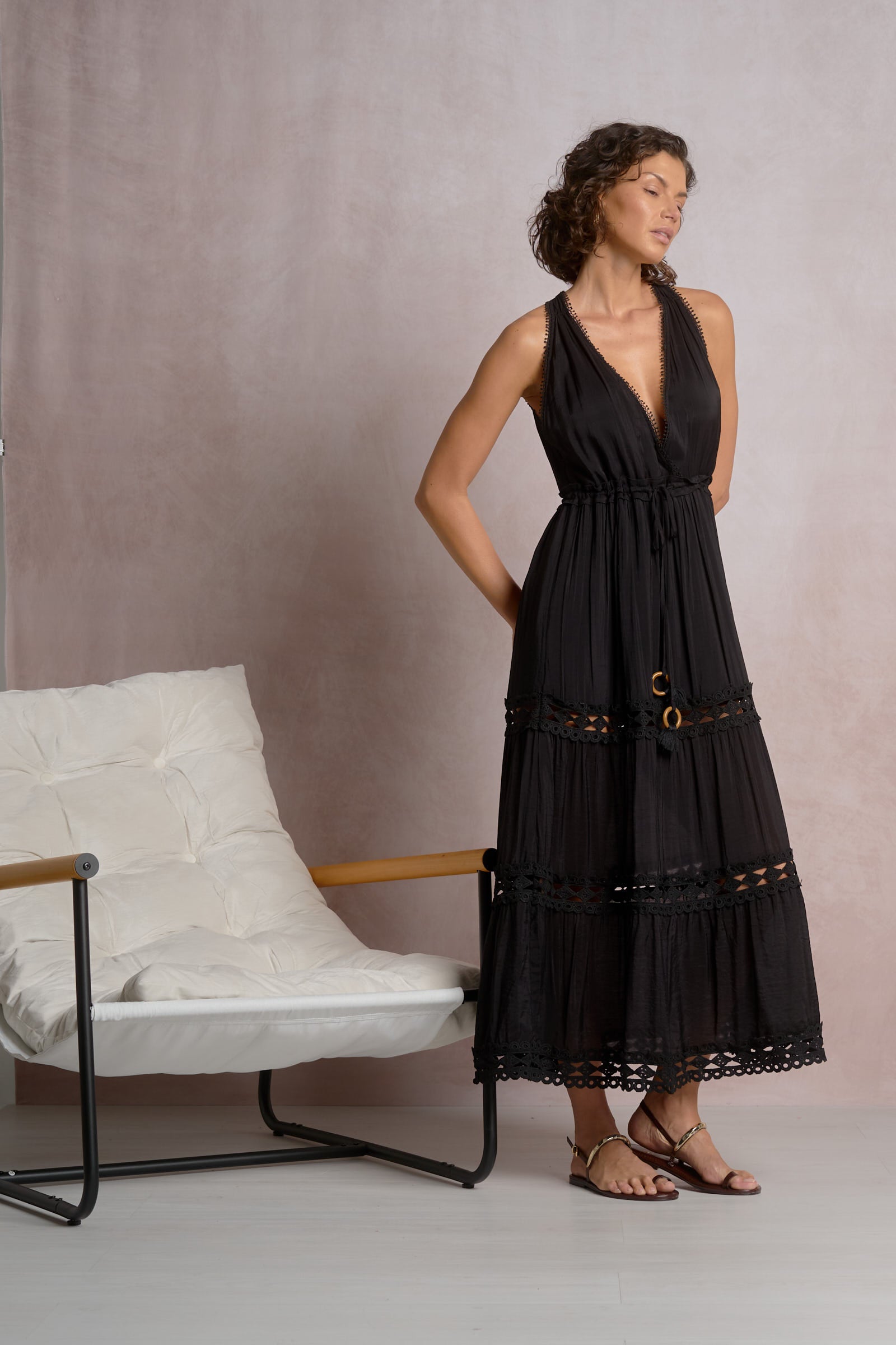 Black woven dress