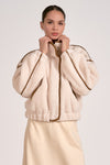 The Leather Trim Fleece Jacket