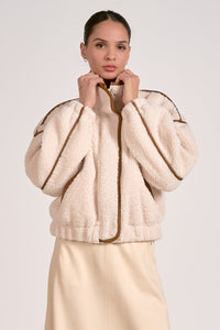 The Leather Trim Fleece Jacket