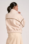 The Leather Trim Fleece Jacket
