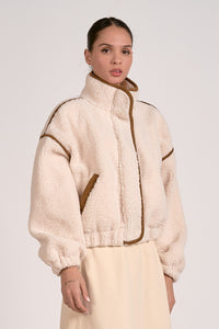 The Leather Trim Fleece Jacket