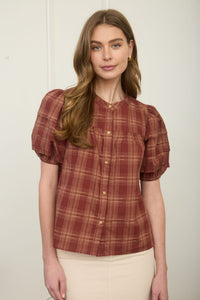 Zoe and Claire Plaid Top