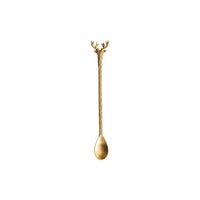 8-1/4"L Brass Cocktail Spoon w/ Reindeer Handle