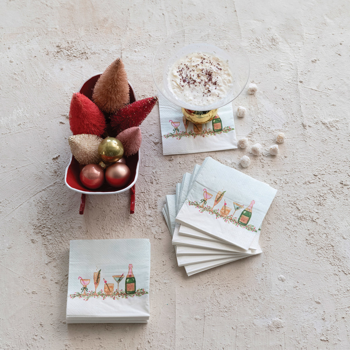 Paper Cocktail Napkins with Holiday Cocktails