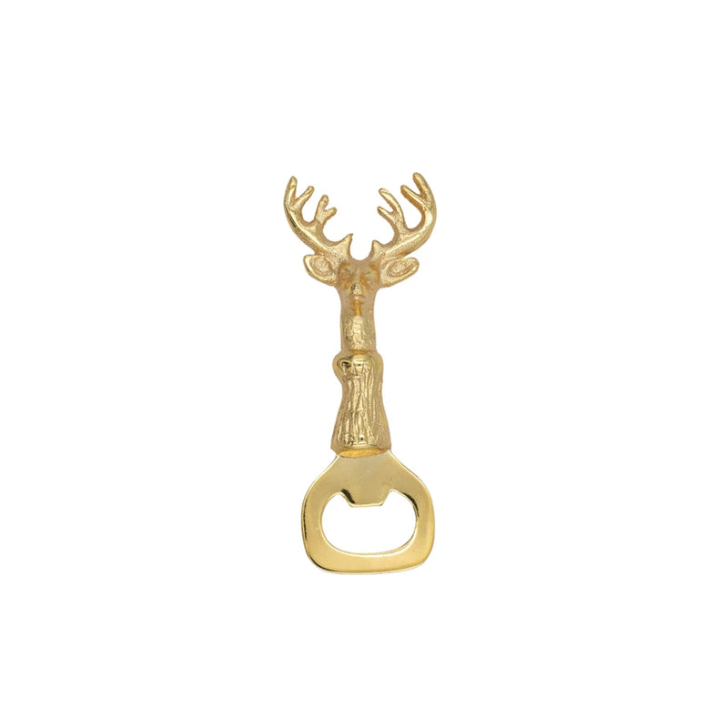 The Cast Aluminum & Stainless Steel Bottle Opener with Deer Handle