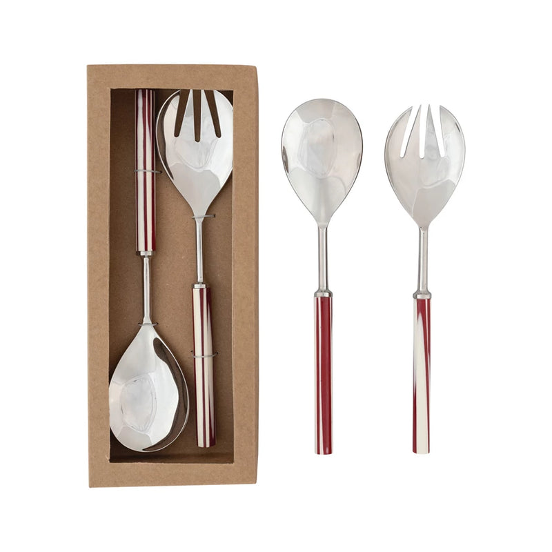 The Red & White Salad Server