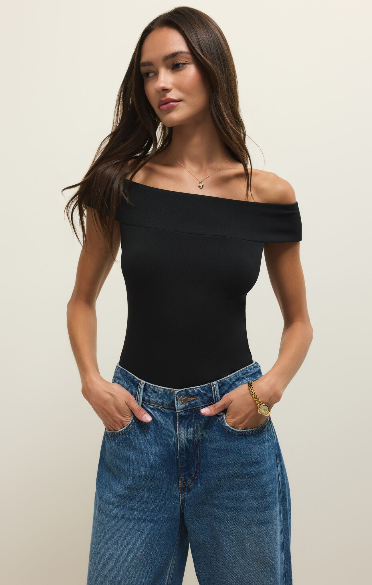 Second Skin Off the Shoulder top