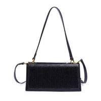 Abigail Clutch - Recycled Vegan Bag - Black Pleated