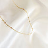 Kamryn Dapped Sequin Layering Chain Necklace Gold Filled: 16”