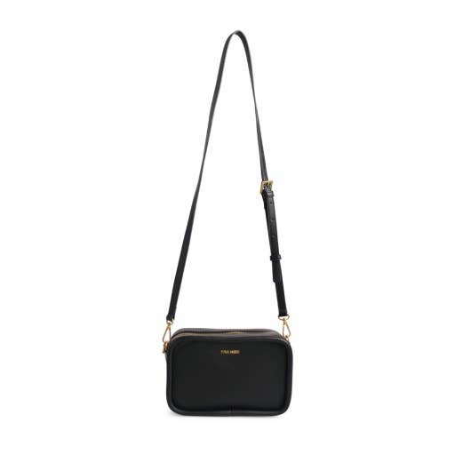 Erika - Recycled Vegan Crossbody Bag - Black Pebbled