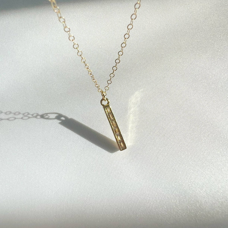 Lila CZ Necklace Gold Filled